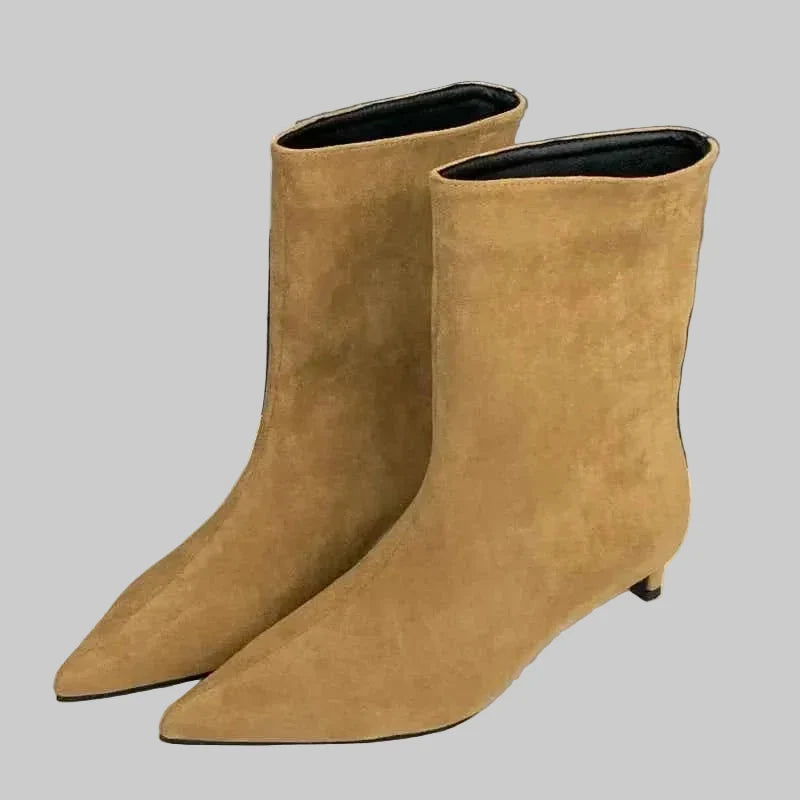 Black Ankle Boots | Women's Pointed-Toe Low Heel Footwear 2
