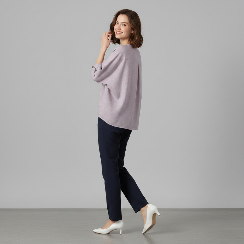Elegant V-Neck Long Sleeve Blouse | Women's Fashion Top