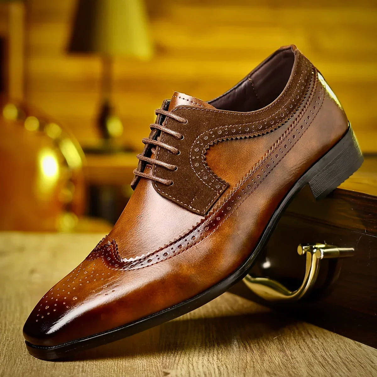 Men's Classic Black Dress Shoes | Formal Leather Footwear 6