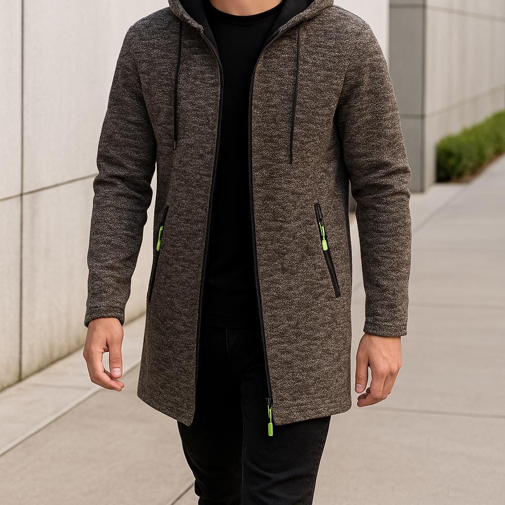 Men's Fleece Lined Hooded Jacket | Men's Winter Coat Black 8