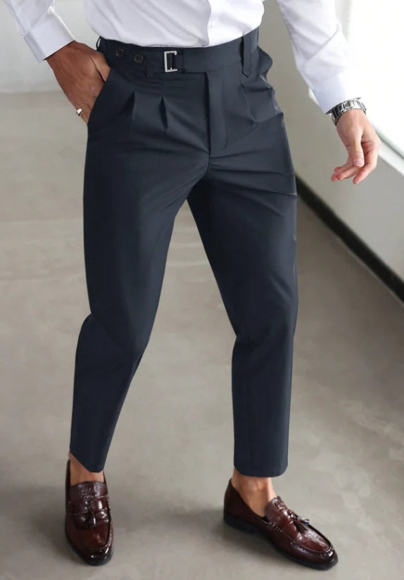 Men's Slim Fit Chinos | Business Casual Trousers with Pockets 7