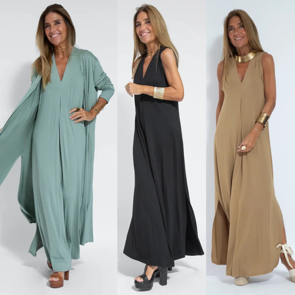 Women's Maxi Dress and Cardigan Set | Two-Piece Outfit 7