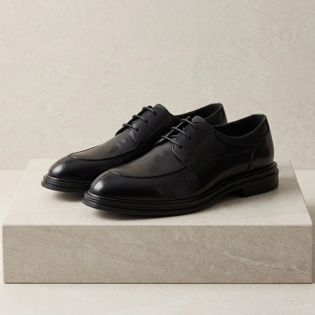 Ace Grey Leather Oxford Shoes | Men's Brogue Formal Footwear 0