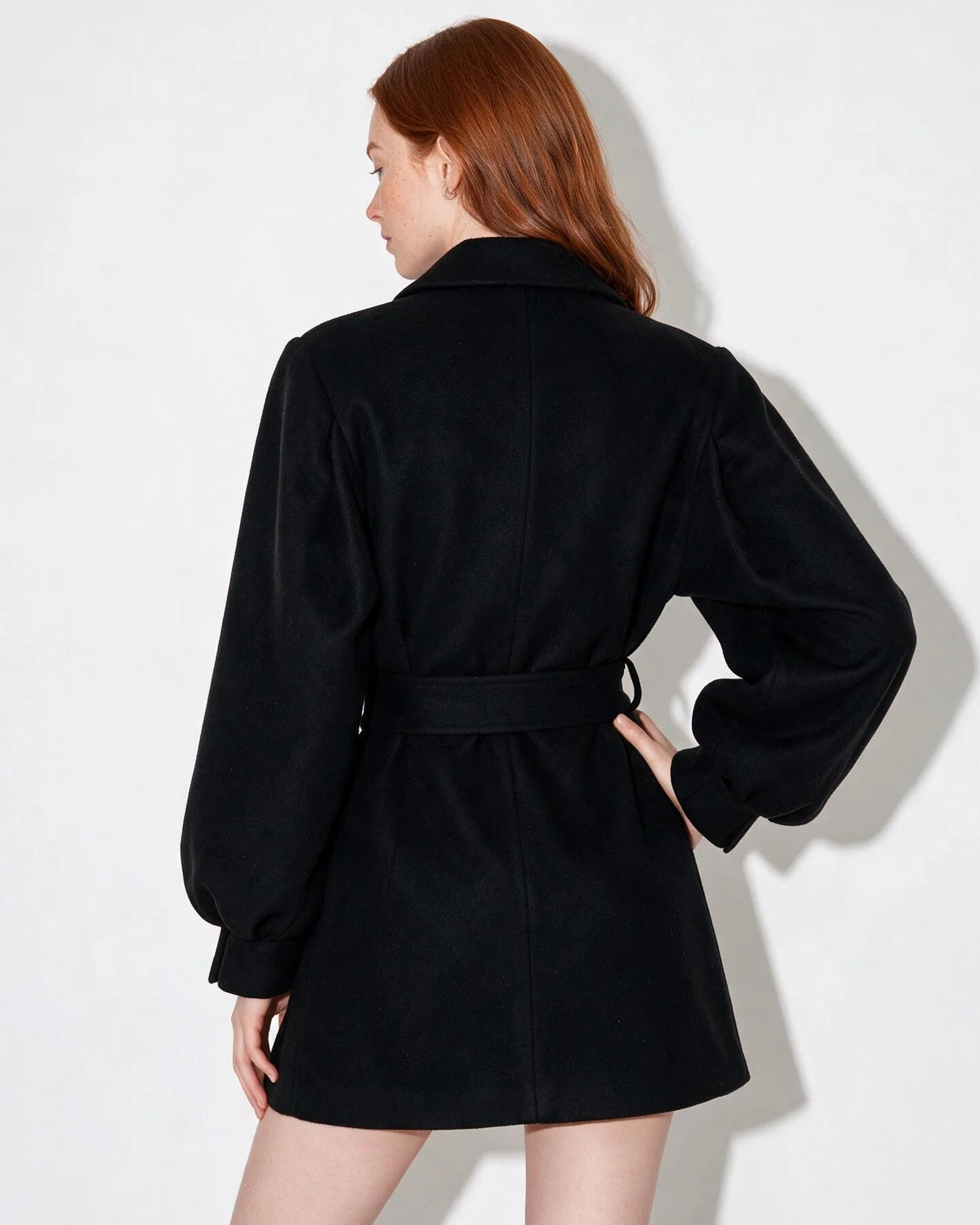Belted Balloon-Sleeve Coat | Women's Swing Outerwear 4