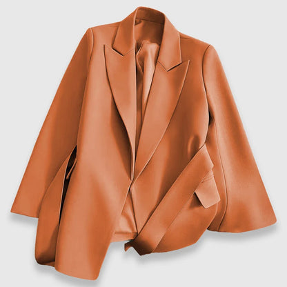 Belted Blazer | Women's Polyester Blend with Lapel Collar 5