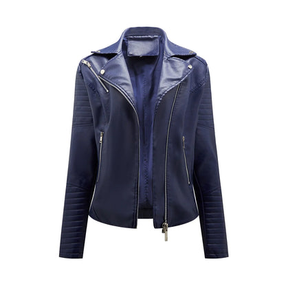 Black Asymmetrical Zipper Leather Jacket Women | Women's Jacket 2