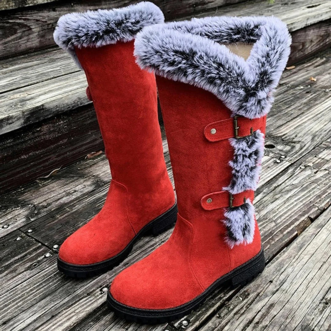 Black Knee High Boots with Buckle Detail | Women's Boots 1