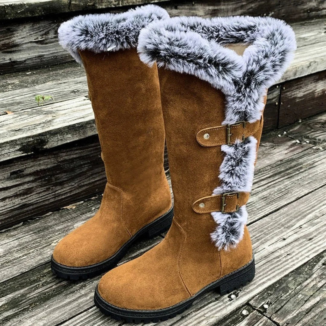 Black Knee High Boots with Buckle Detail | Women's Boots 3