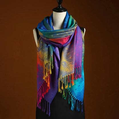 Bohemian Shawl Gradient Color Cashmere Blend 1