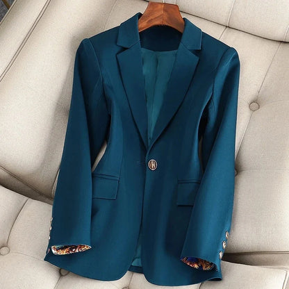 Classic Blazer | Lightweight Cotton Blend One-Button Closure 1