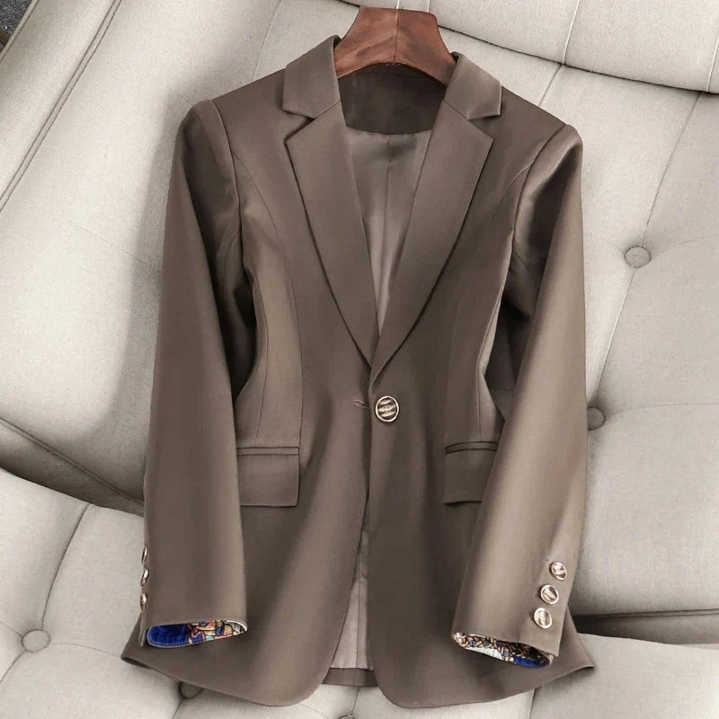 Classic Blazer | Lightweight Cotton Blend One-Button Closure 2
