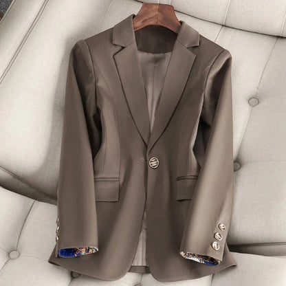 Classic Blazer | Lightweight Cotton Blend One-Button Closure 2