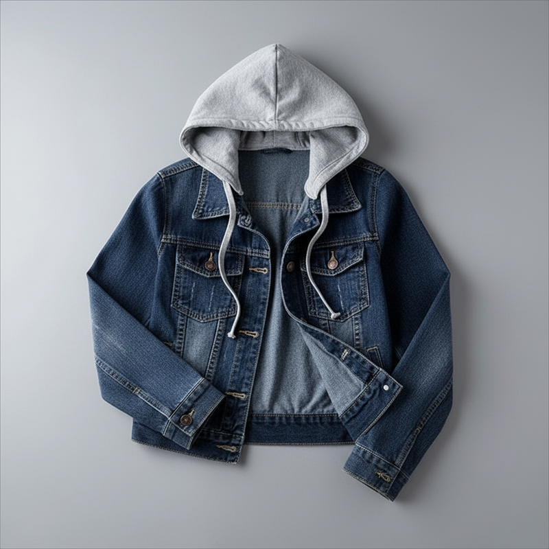 Denim Jacket with Removable Hood | Women's Casual Jacket