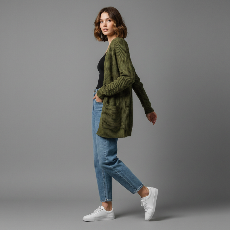 Elegant Black Cardigan | Women's Cozy Layer