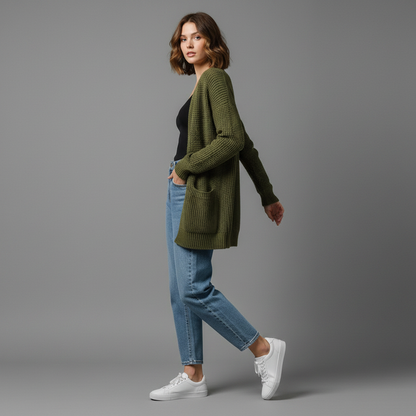 Elegant Black Cardigan | Women's Cozy Layer