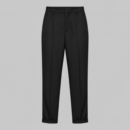 Elegant Black Pants | Women's High Waist Suit Trousers