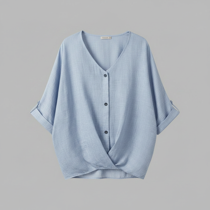 Elegant V-Neck Long Sleeve Blouse | Women's Fashion Top