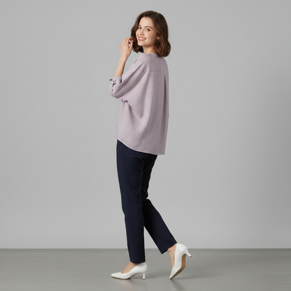 Elegant V-Neck Long Sleeve Blouse | Women's Fashion Top