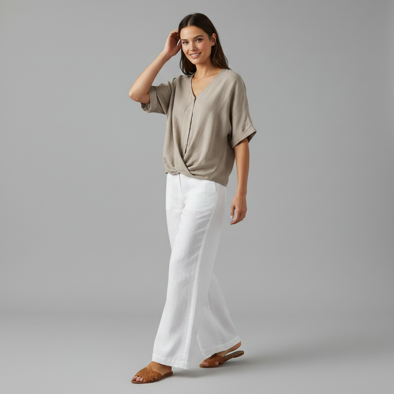 Elegant V-Neck Long Sleeve Blouse | Women's Fashion Top