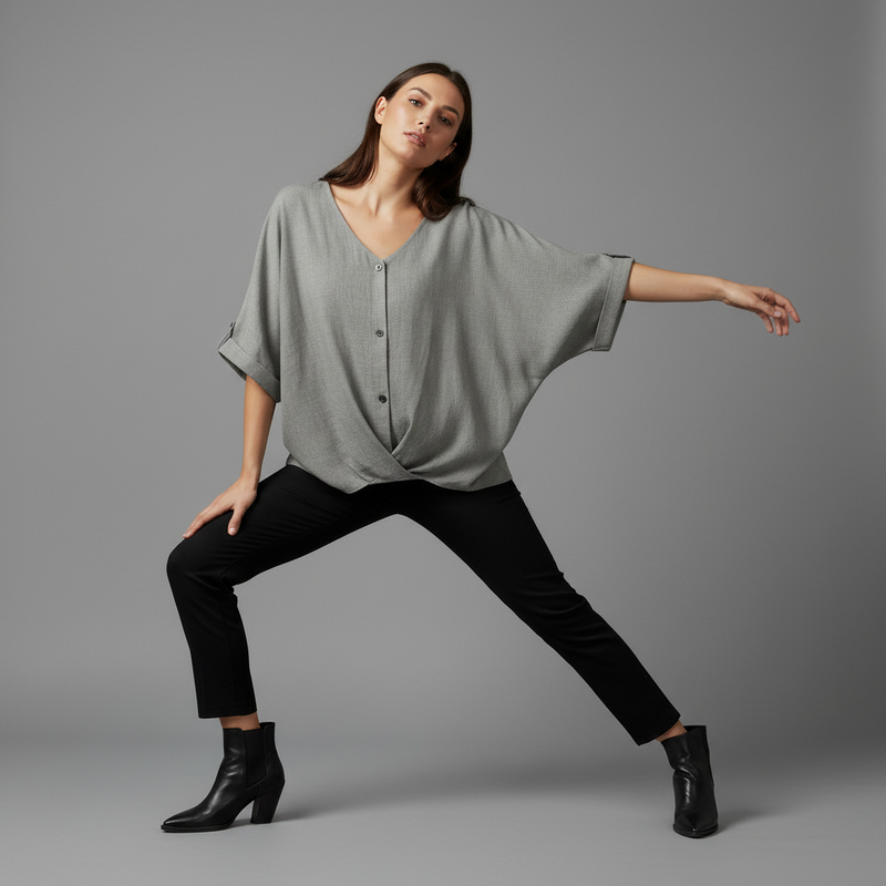 Elegant V-Neck Long Sleeve Blouse | Women's Fashion Top 7