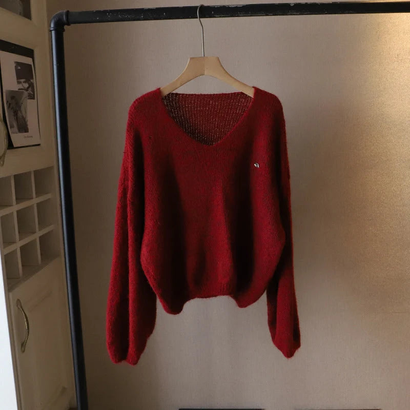 Fiorentina Softness Sweater | Women's V-Neck Loose Fit Knitwear 4