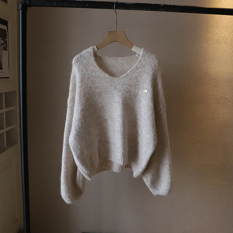 Fiorentina Softness Sweater | Women's V-Neck Loose Fit Knitwear 6