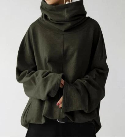High-Neck Cozy Hoodie | Women's Sweatshirt 0