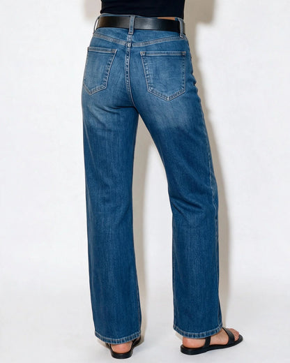 High-Waist Wide-Leg Jean-Style Trousers 1