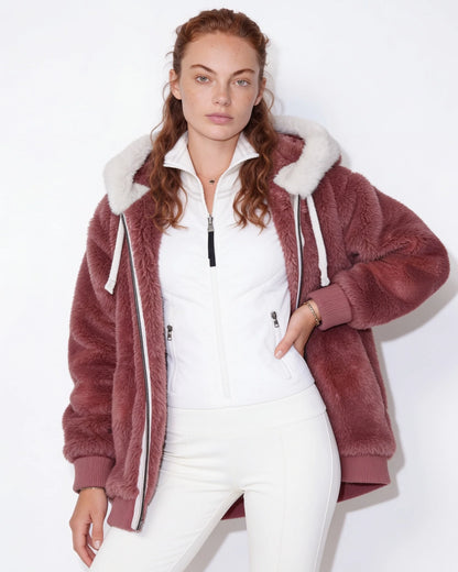 Hooded Faux Fur Coat Oversized Fit Warm Outerwear 12