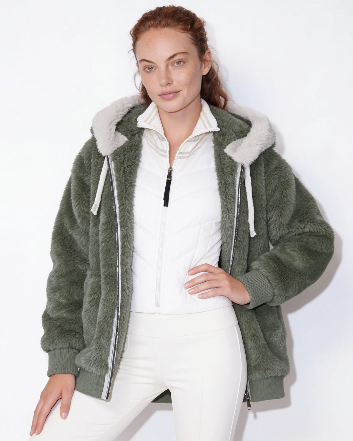 Hooded Faux Fur Coat Oversized Fit Warm Outerwear 9