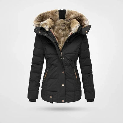 Insulated Quilted Jacket with Faux Fur Hood | Women's Winter Coat 2