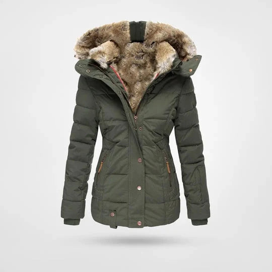 Insulated Quilted Jacket with Faux Fur Hood | Women's Winter Coat 3