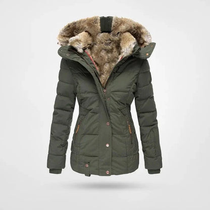 Insulated Quilted Jacket with Faux Fur Hood | Women's Winter Coat 3