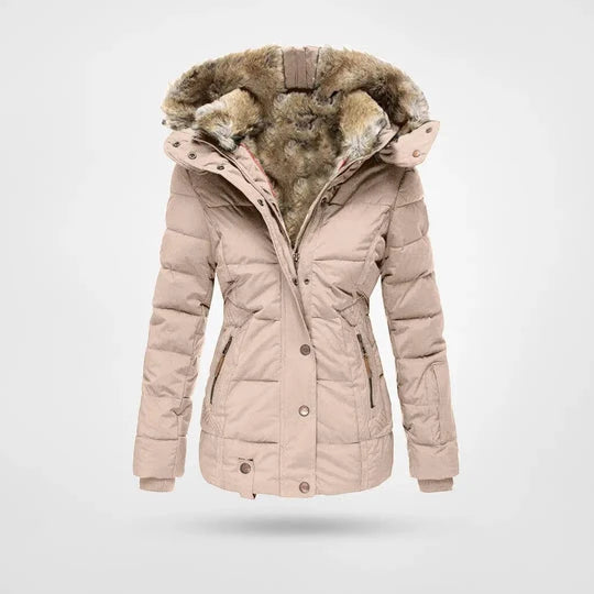Insulated Quilted Jacket with Faux Fur Hood | Women's Winter Coat 5