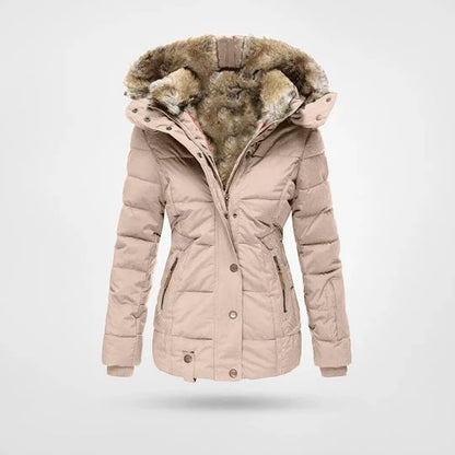 Insulated Quilted Jacket with Faux Fur Hood | Women's Winter Coat 5