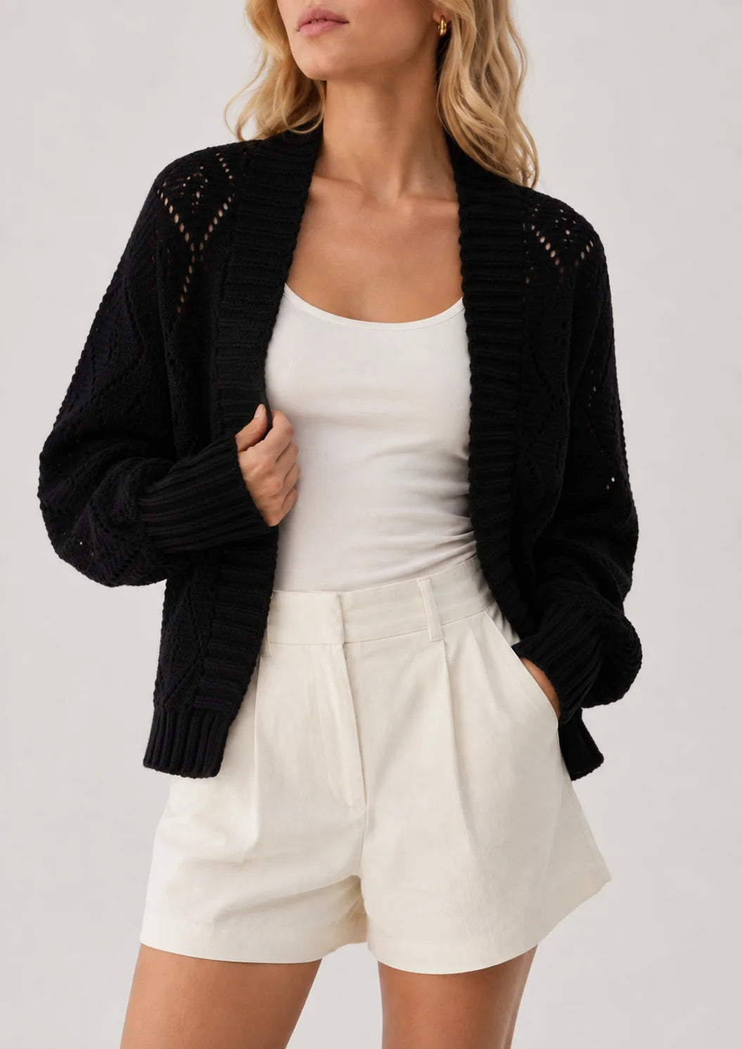 Long Faux Cashmere Cardigan | Women's Button-Front Sweater 0