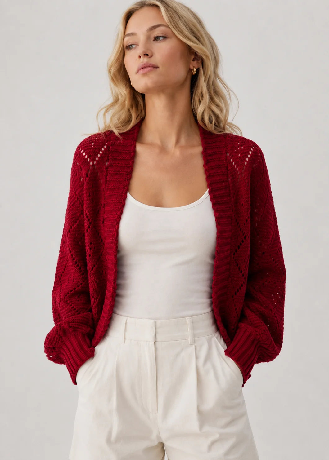 Long Faux Cashmere Cardigan | Women's Button-Front Sweater 2