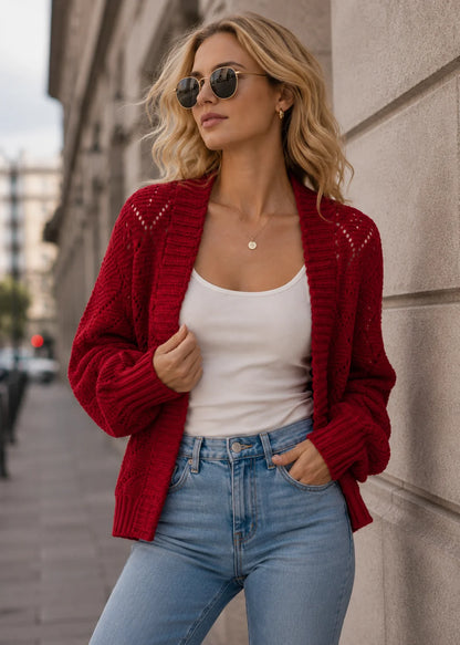 Long Faux Cashmere Cardigan | Women's Button-Front Sweater 5
