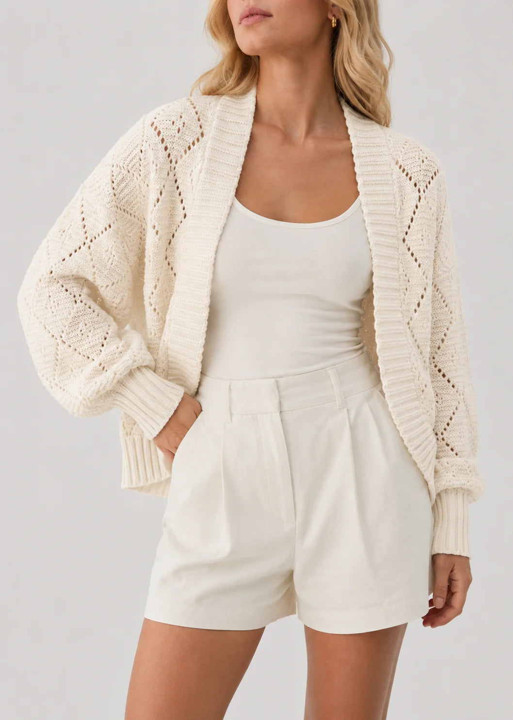 Long Faux Cashmere Cardigan | Women's Button-Front Sweater 7