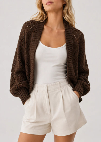 Long Faux Cashmere Cardigan | Women's Button-Front Sweater 9
