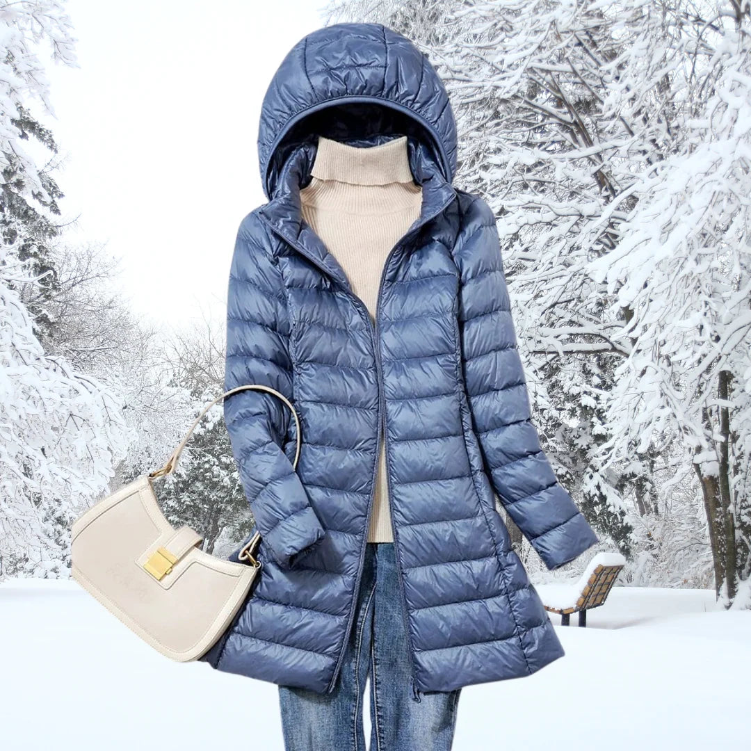 Long Puffer Coat | Women's Black Quilted Winter Jacket 2