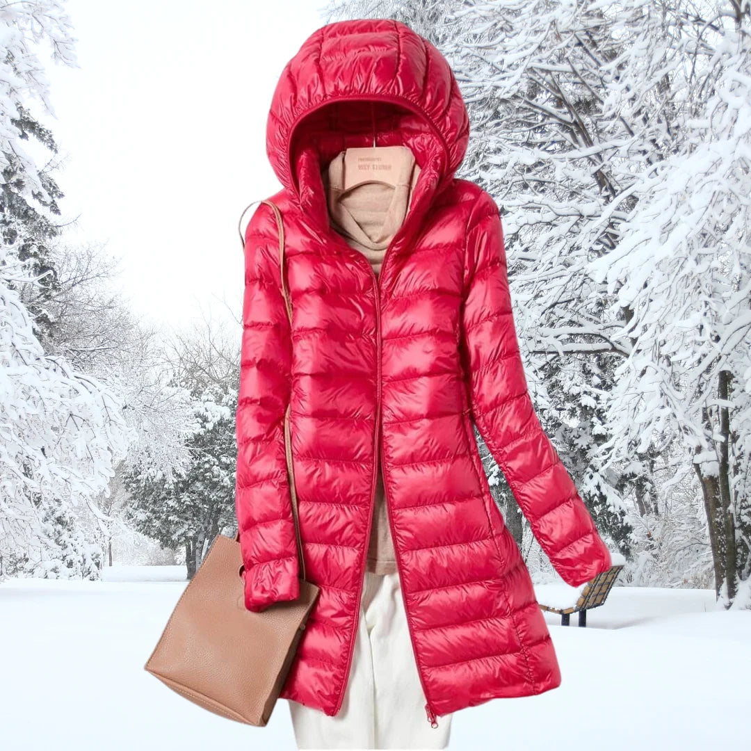 Long Puffer Coat | Women's Black Quilted Winter Jacket 5