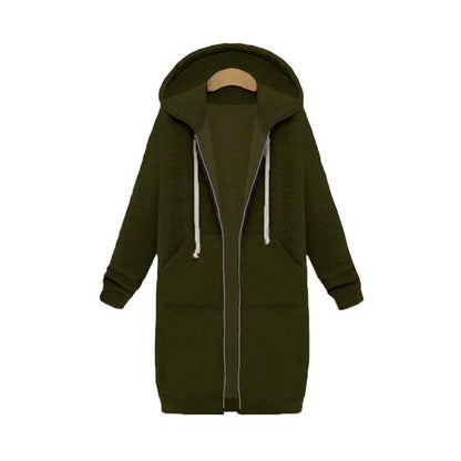 Longline Zip-Up Hoodie | Women's Relaxed Fit with Pockets 10