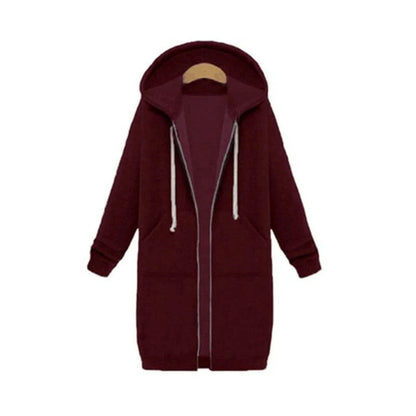 Longline Zip-Up Hoodie | Women's Relaxed Fit with Pockets 12