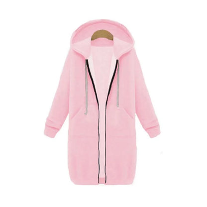 Longline Zip-Up Hoodie | Women's Relaxed Fit with Pockets 14