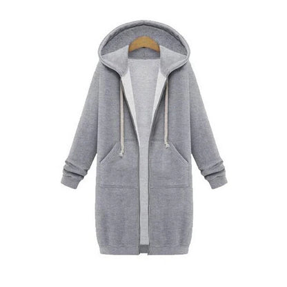 Longline Zip-Up Hoodie | Women's Relaxed Fit with Pockets 6