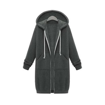 Longline Zip-Up Hoodie | Women's Relaxed Fit with Pockets 7