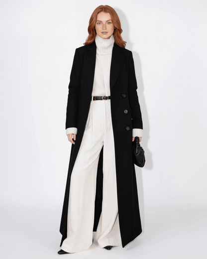 Maxi Coat Notch Lapel Single-Breasted Longline 11