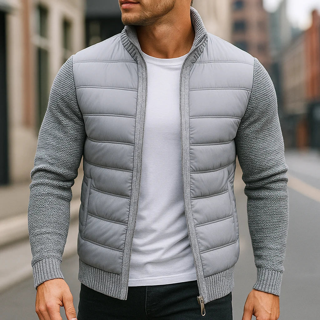 Men's Autumn Fleece Puffer Jacket Zip-Up Front 1