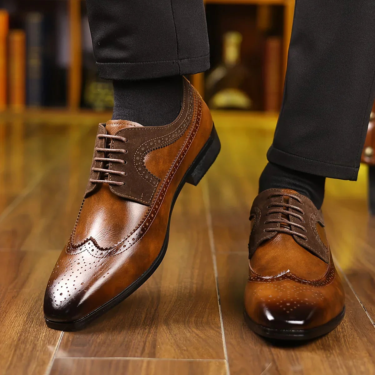 Men's Classic Black Dress Shoes | Formal Leather Footwear 2